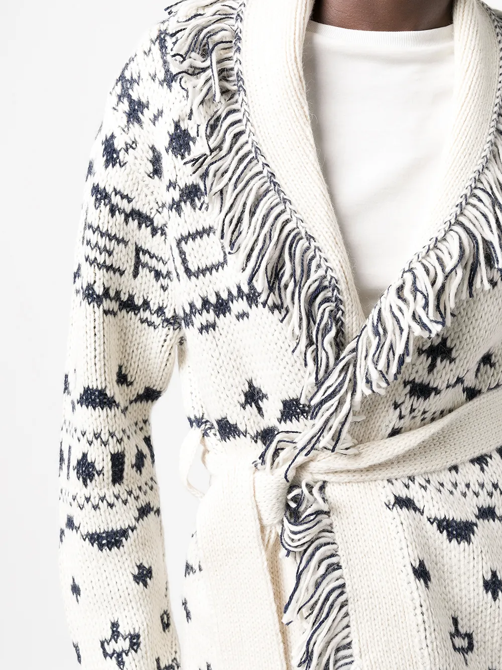 Mother Fringed Alpaca-blend Knit Cardigan In White