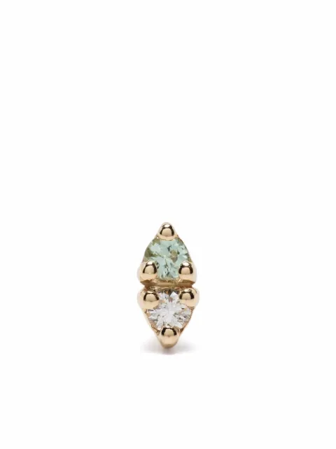 WWAKE 14kt yellow gold Two Step diamond single earring