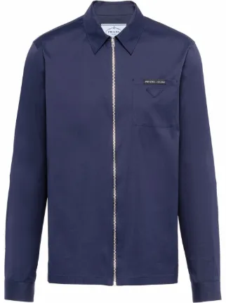 Prada zip-up Cotton Shirt - Farfetch