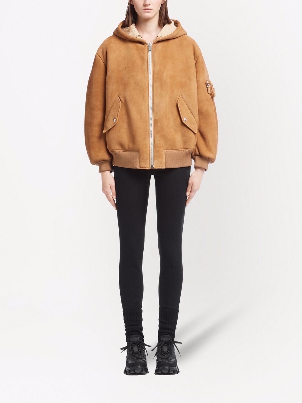 Image 2 of Prada zip-fastening hooded jacket