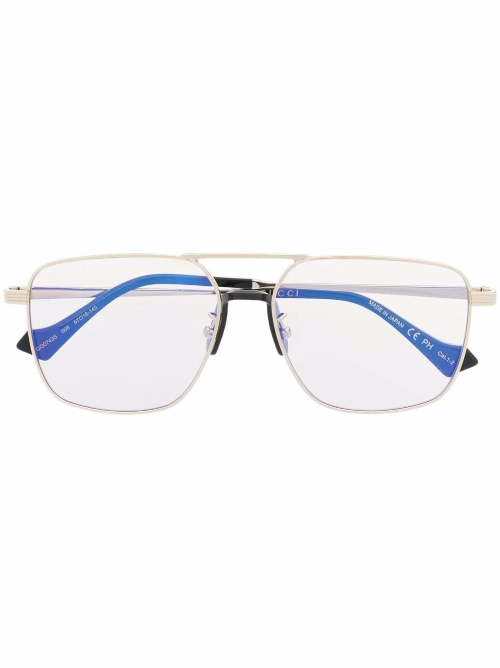 Gucci Eyewear GG0743S navigator-frame sunglasses - Gold