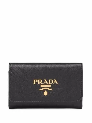Prada サフィアーノレザー キーホルダー | ブラック | FARFETCH JP
