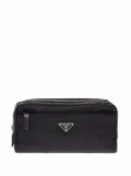 Prada Re-Nylon and leather travel pouch - Black