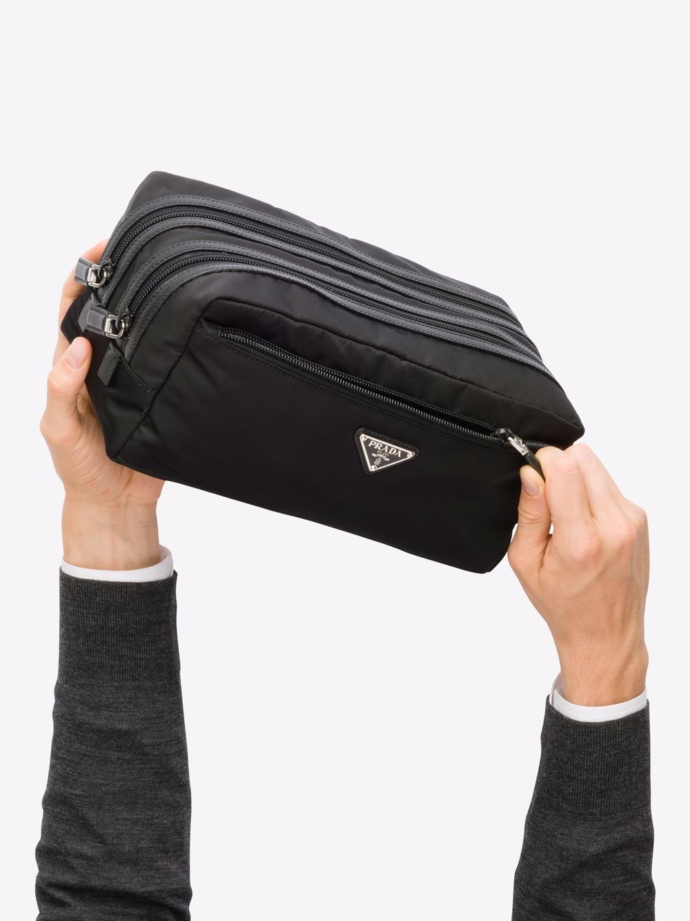 Prada Men's Saffiano Leather Travel Belt Bag/Fanny Pack