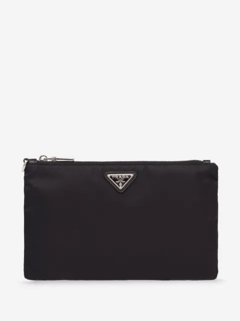Prada logo-plaque clutch bag