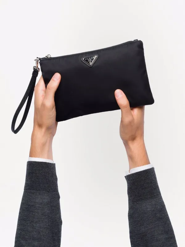 Prada Re-Nylon＆レザー クラッチバッグ 通販 - FARFETCH