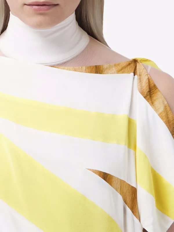 【送料&関税込】Burberry Graphic Print Asymmetric Dress Burberry graphic-print Asymmetric Dress | White | FARFETCH