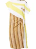 Burberry graphic-print asymmetric dress - White