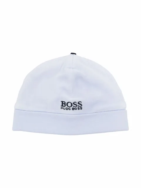 Boss Kids طاقية لونان منسوجة ومطرزة بشعار الماركة
