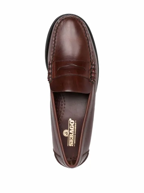 Sebago brown slip-on leather loafers 