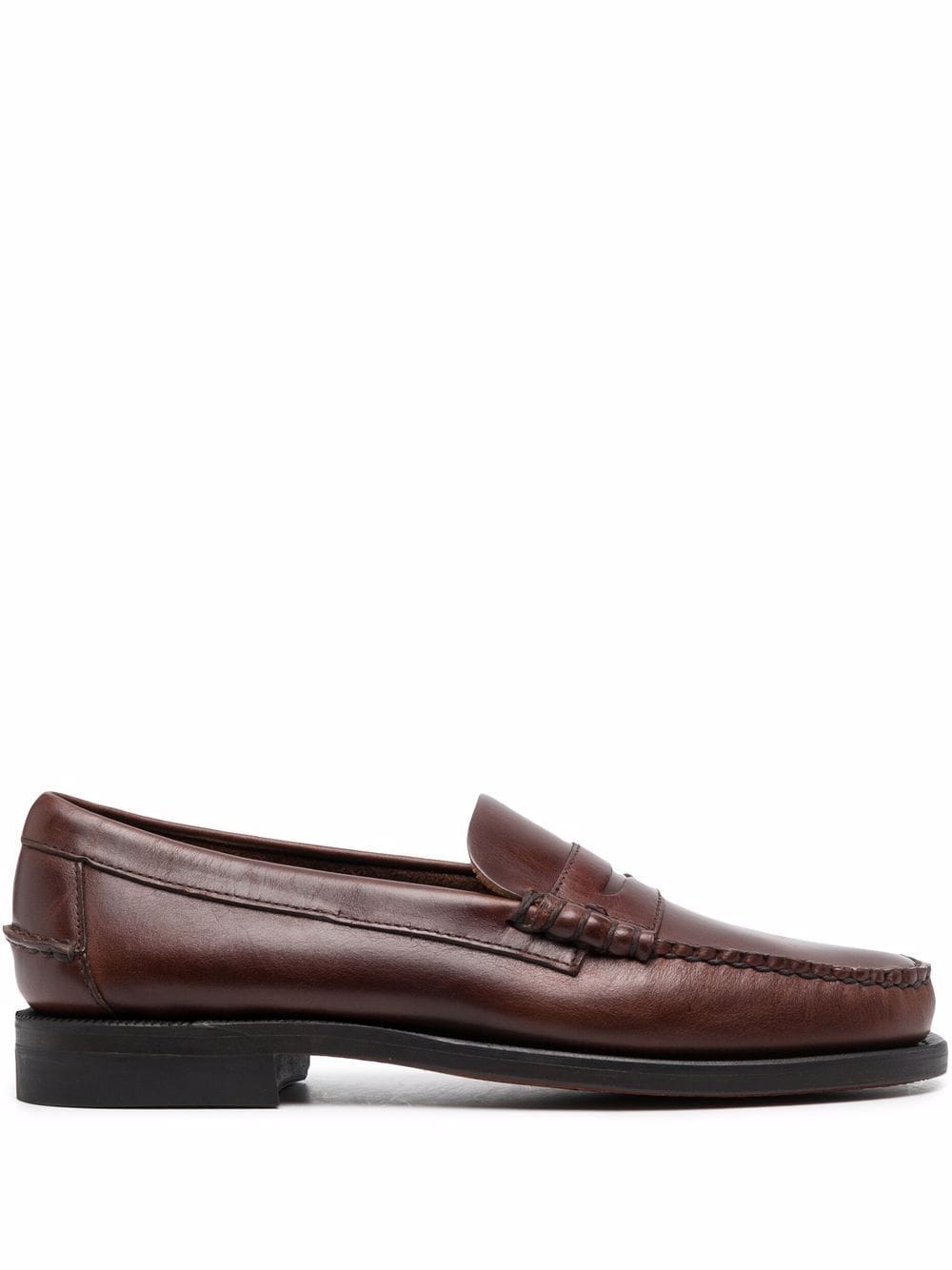 Shop Sebago Slip-on Leather Loafers In 褐色
