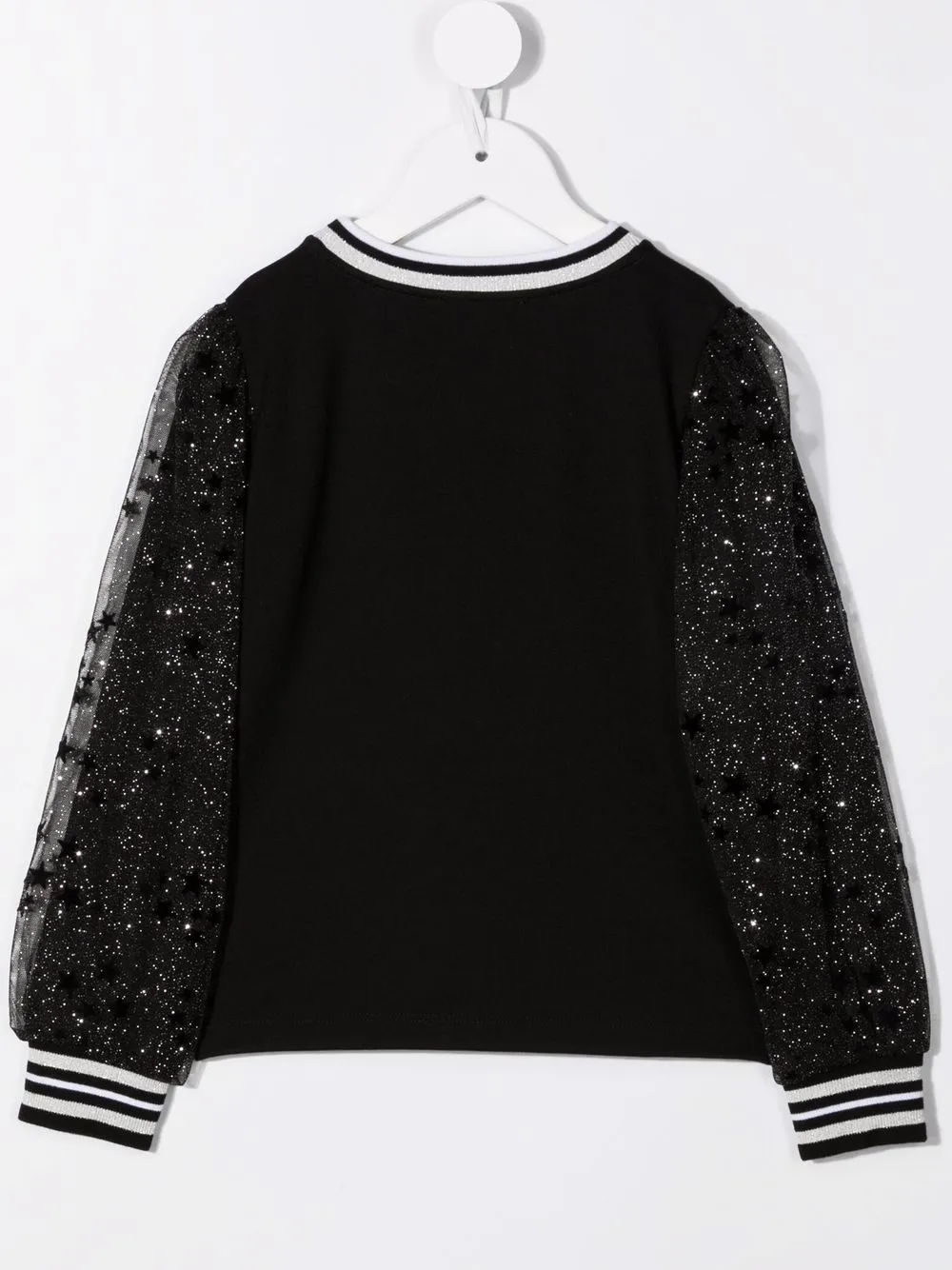 Simonetta Sweater met glitter mouwen Zwart