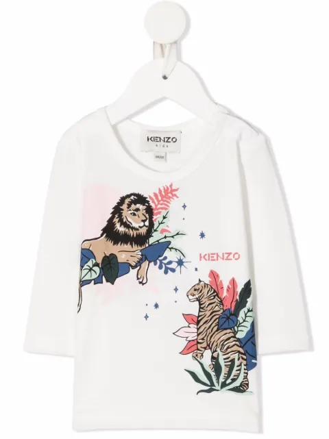 Kenzo Kids tiger-graphic print top
