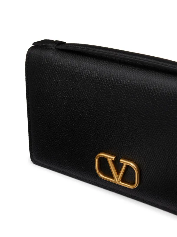 Valentino v sling チェーンウォレット Valentino Garavani Vロゴ シグネチャー グレイニーカーフ チェーン