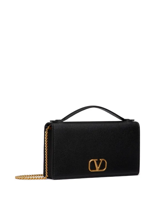 Valentino v sling チェーンウォレット Vロゴ シグネチャー グレインカーフスキン チェーンウォレット for