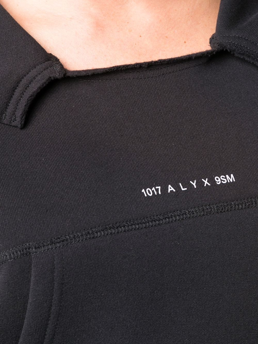 Shop Alyx Logo Print Square-neck Hoodie In Black