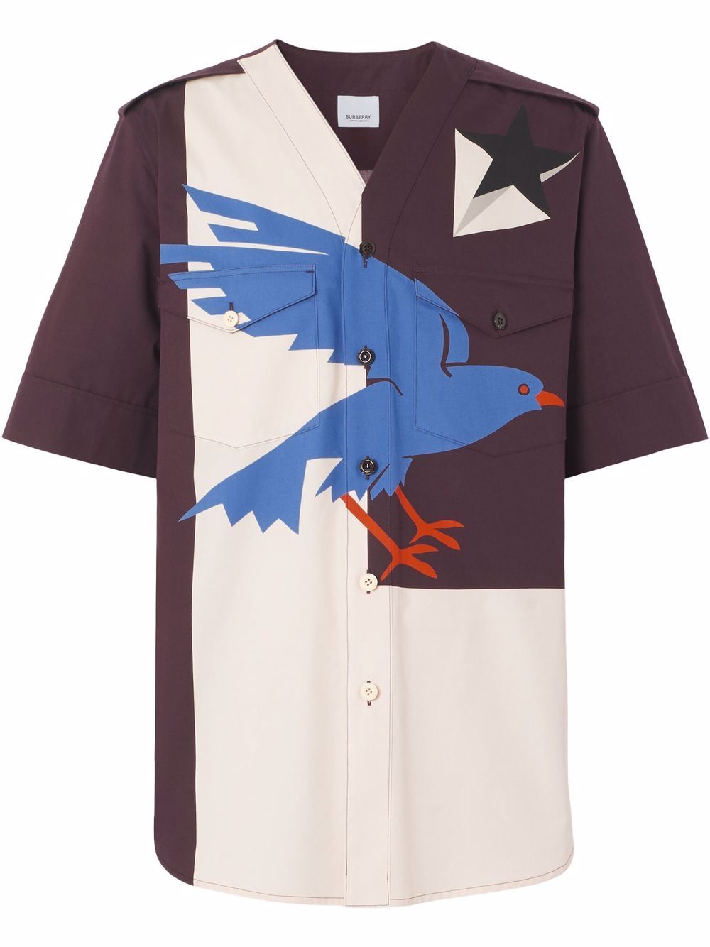 bird print shirt women's