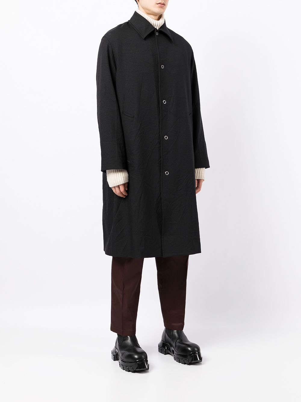 Shop Jil Sander Snap-button Parka Coat In 黑色