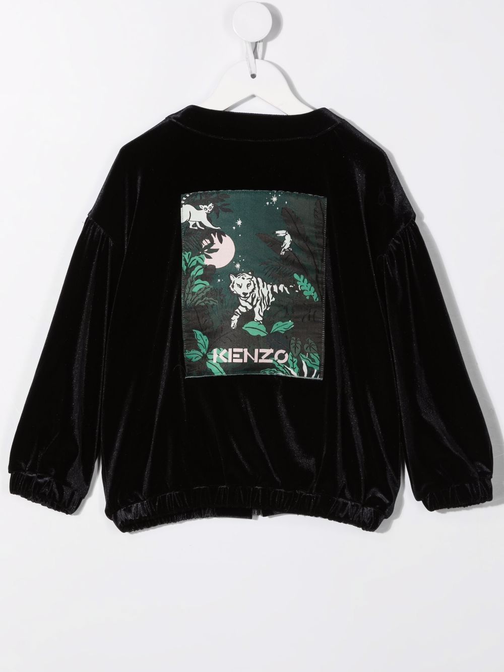 Shop Kenzo Logo-graphic Print Zipped Sweatshirt In Black