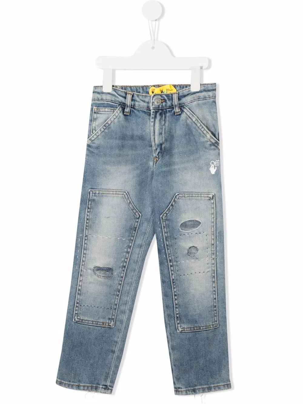 Off-White Kids прямые джинсы Carpenter средней посадки