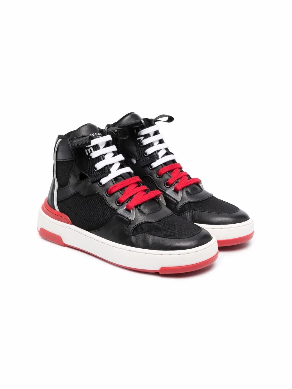 

Givenchy Kids tenis con logo estampado - Negro