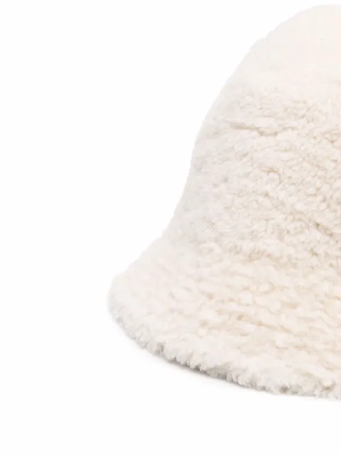 Yves Salomon white shearling bucket hat 