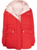 Yves Salomon logo-print padded coat - Red