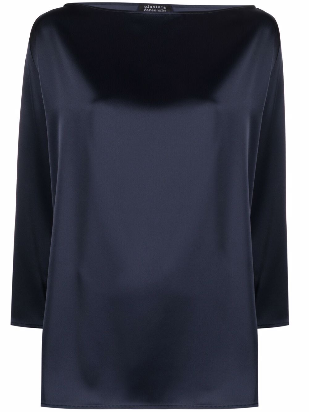 Gianluca Capannolo boat-neck satin blouse - Blue