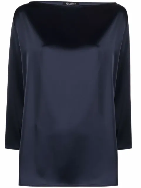 Gianluca Capannolo boat-neck satin blouse