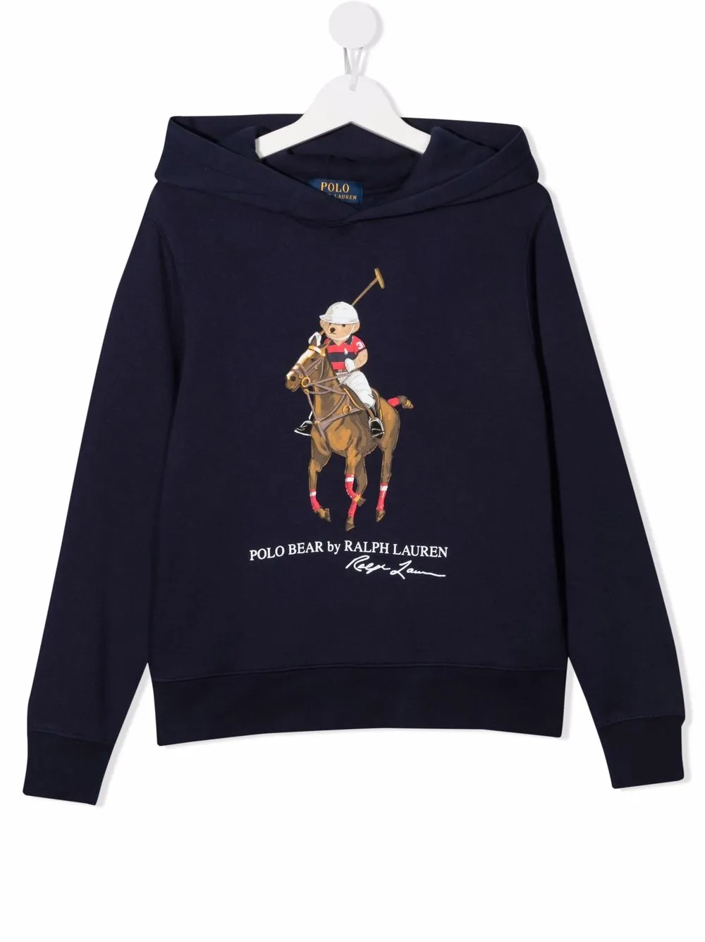 

Ralph Lauren Kids Polo Pony-print cotton hoodie - Blue