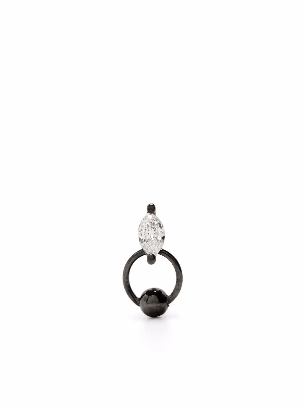 

Delfina Delettrez arete Two In One en oro de 18kt con diamante de talla marquesa - Negro