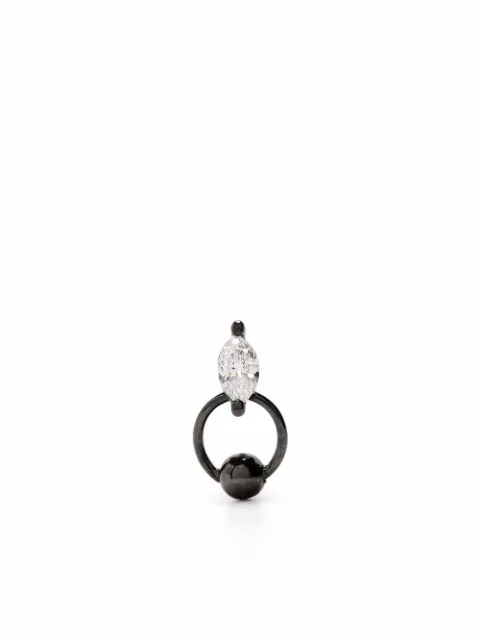 Delfina Delettrez Brinco único Two-in-One de ouro 18k com diamante
