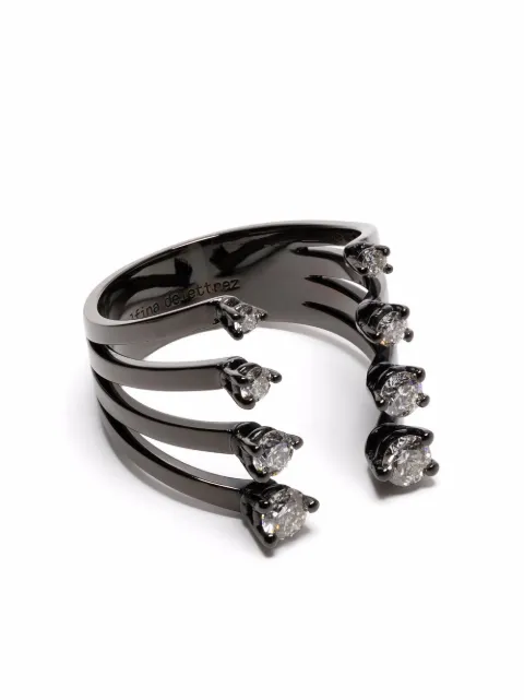 Delfina Delettrez 18kt gold Dots diamond open ring