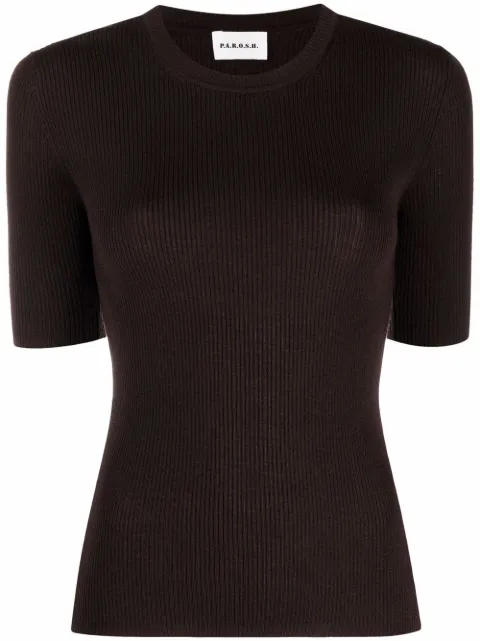P.A.R.O.S.H. ribbed knit wool T-shirt