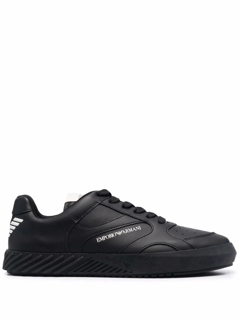 

Emporio Armani tenis bajos con agujetas - Negro