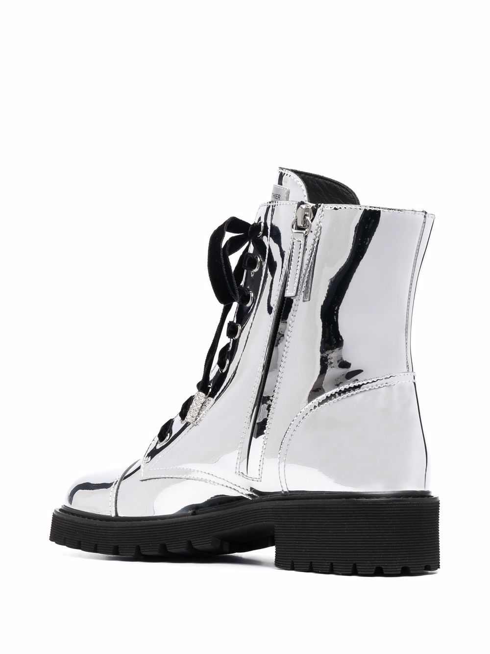 Shop Alexandre Vauthier Metallic-effect Leather Boots In Silver