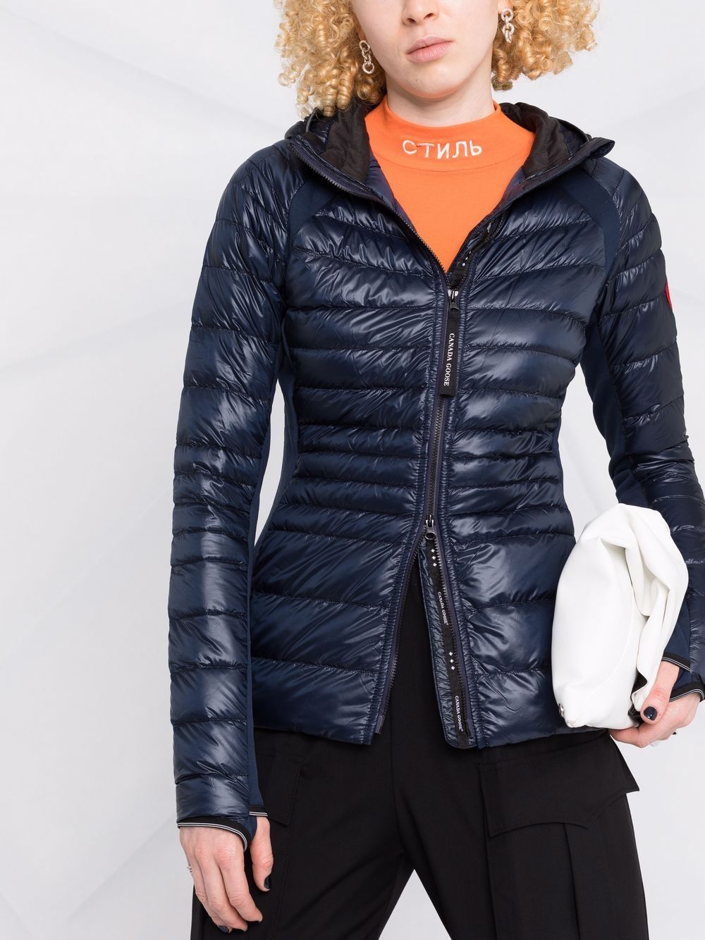 Shop Canada Goose Fitted-waist Puffer Jacket In Blue