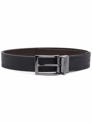 Emporio Armani Women's Smooth Leather Belt with Eagle Plate - White - Belts