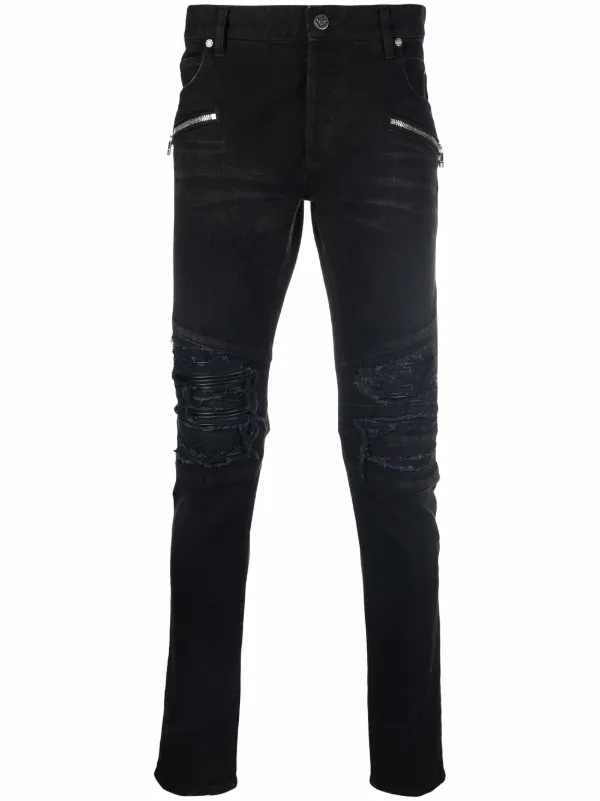 Balmain Ripped skinny fit Jeans Farfetch