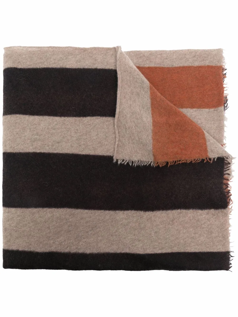 

Faliero Sarti stripe-print scarf - Brown