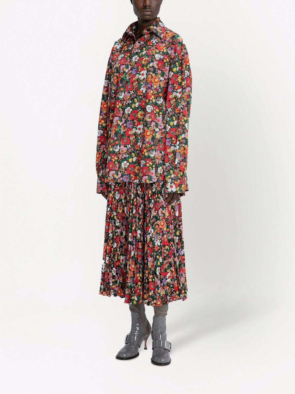 фото Christopher kane psych floral pleated skirt