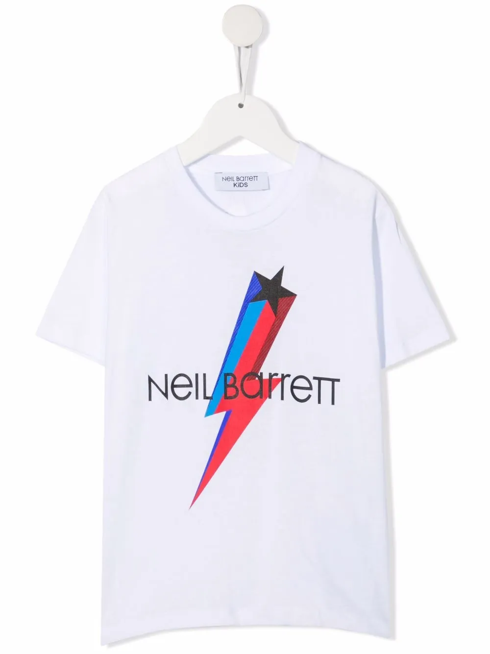 

Neil Barrett Kids logo star print t-shirt - White