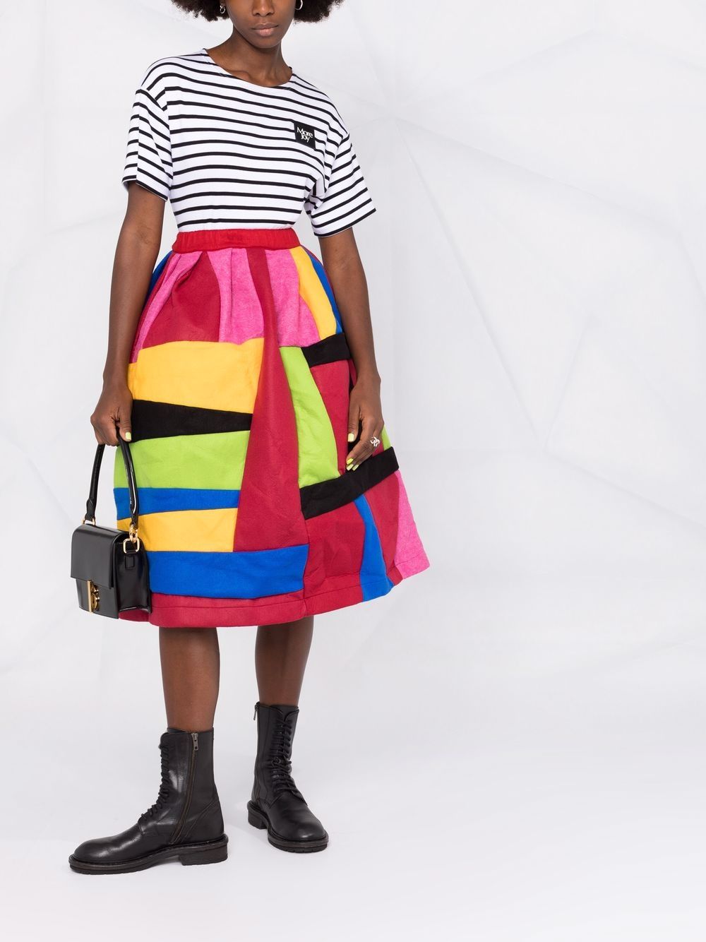 Image 2 of Comme Des Garçons Comme Des Garçons colour-block full knee-length skirt