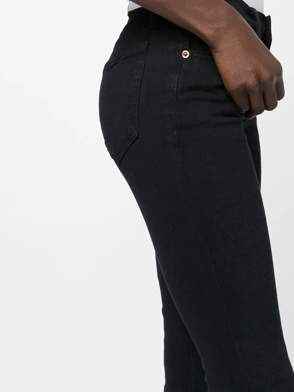 Shop Re/done Cropped-leg Skinny Jeans In Black