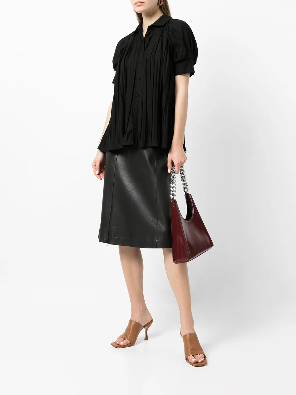 Image 2 of Giorgio Armani gathered-detail puff-sleeves blouse