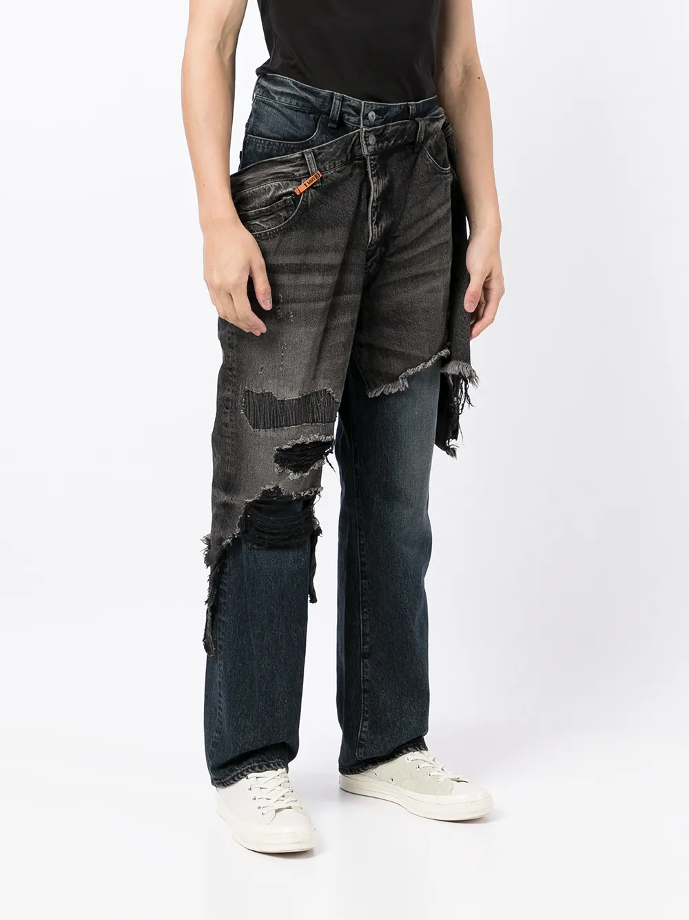 Maison Mihara Yasuhiro layered distressed jeans | Smart Closet