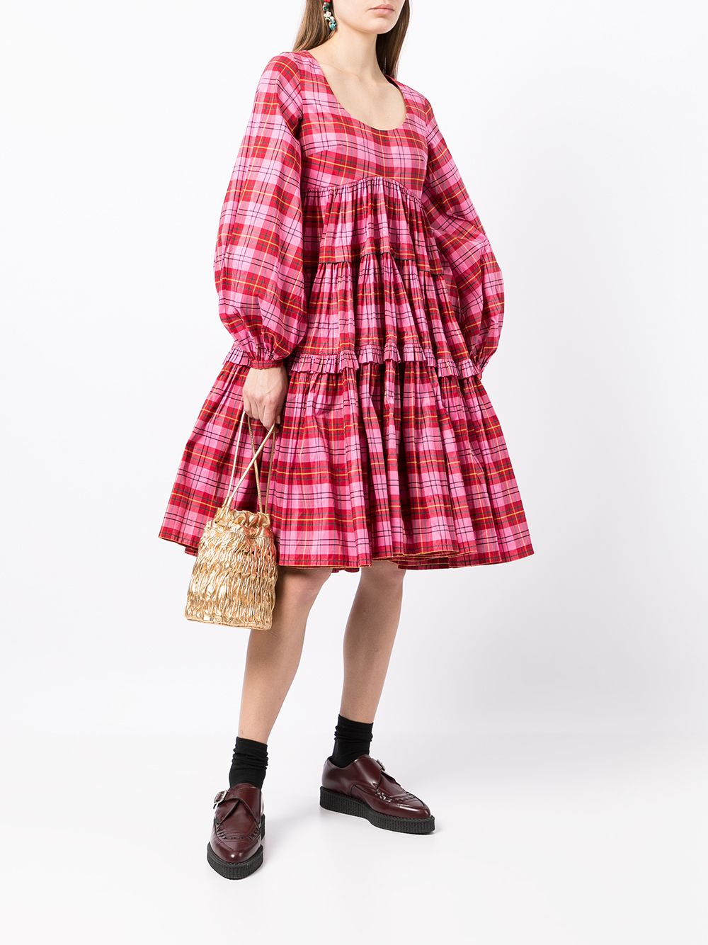 Molly Goddard Kwame tartan-print Midi Dress - Farfetch