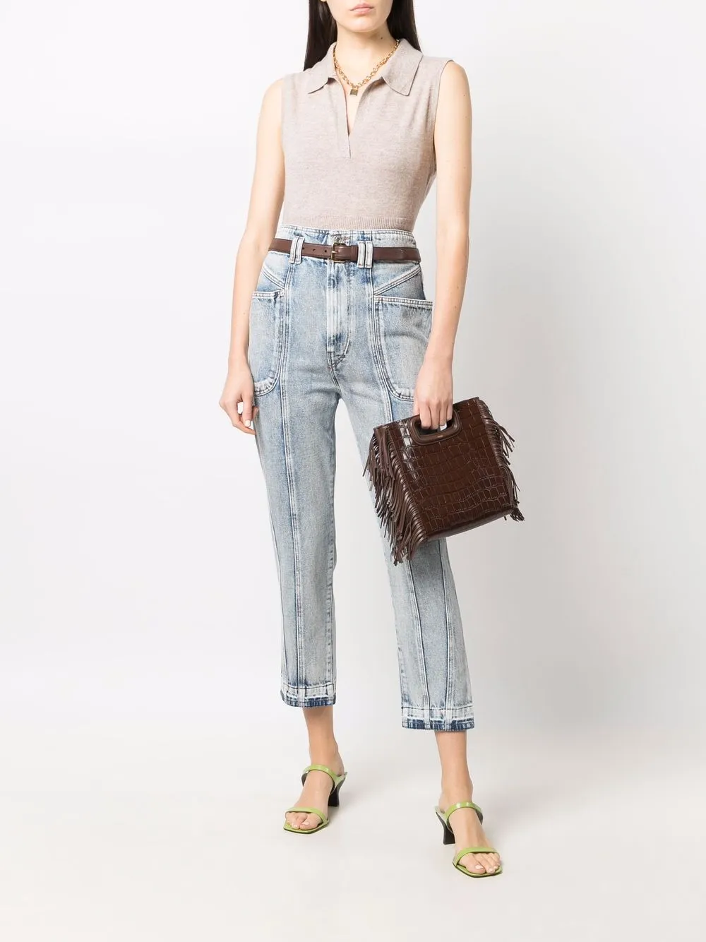 фото Isabel marant étoile укороченные джинсы с завышенной талией