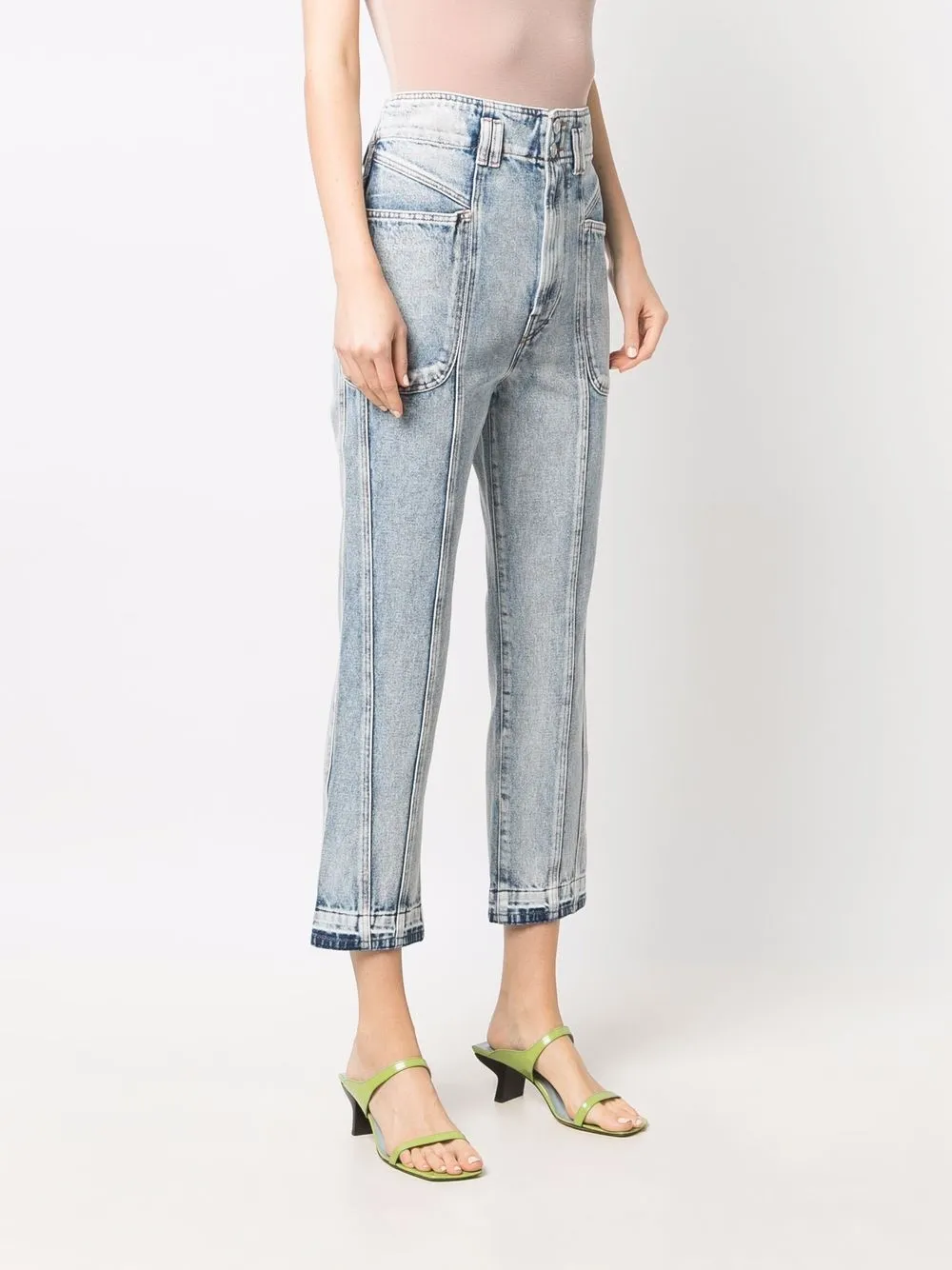 фото Isabel marant étoile укороченные джинсы с завышенной талией
