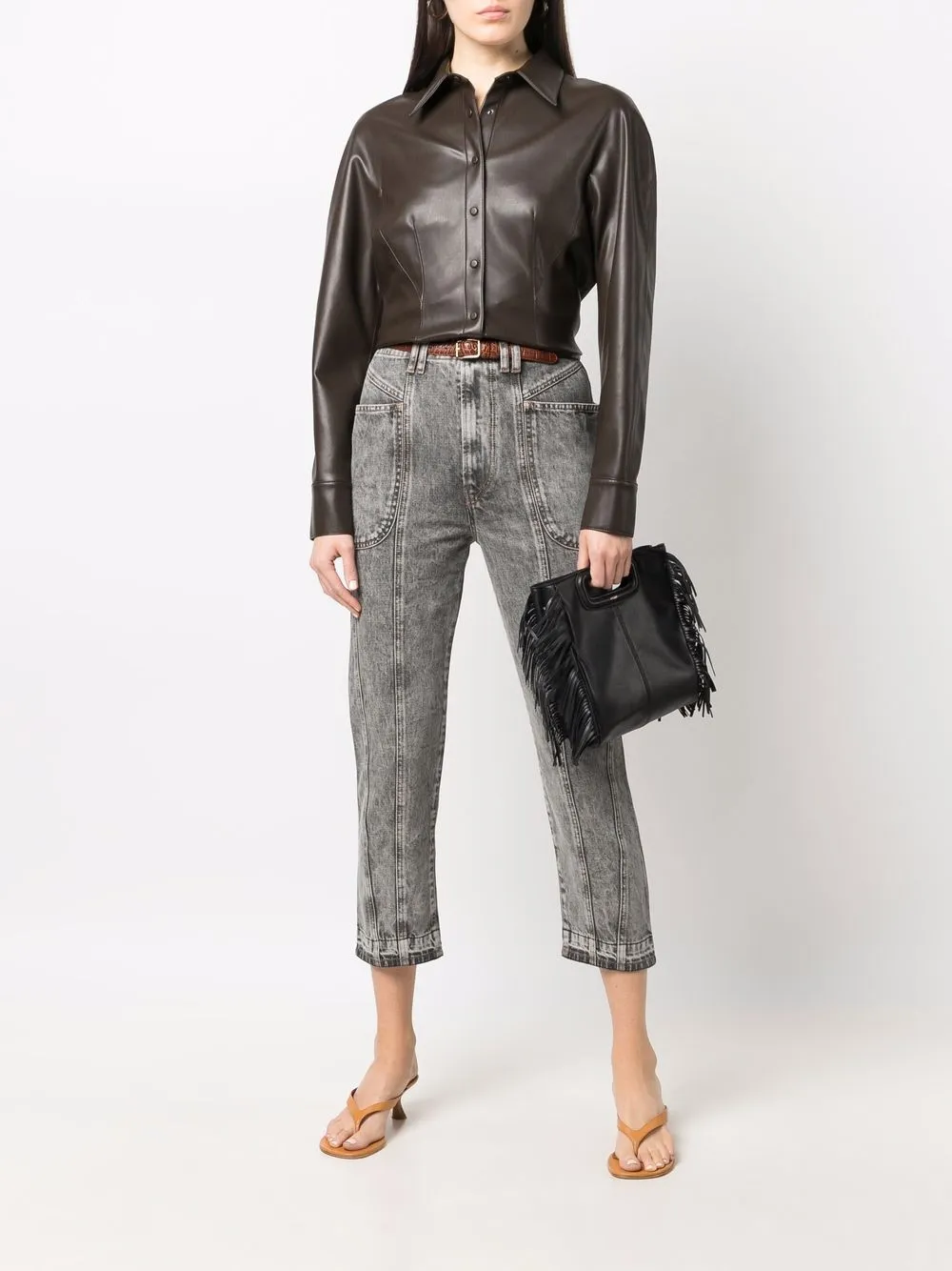 фото Isabel marant étoile укороченные джинсы с завышенной талией
